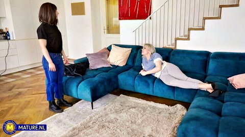 Brittany Bardot and Lola Danger in casual stepmom tease on couch