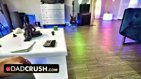 Stepdad POV trades stepdaughter's tight pussy for clothes and tattoos