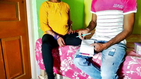 Couplefiree desi couple in casual outfits on bed, teasing neighbor creampie scene