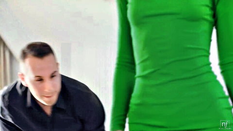 Isabella De Laa in tight green dress teases Leo Ahsoka up close