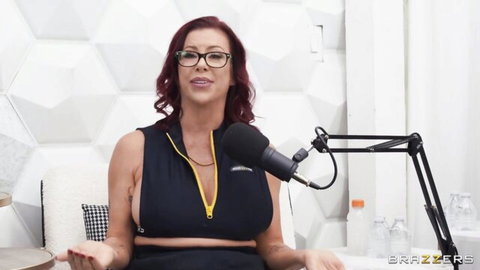 Alexis Fawx teases cleavage in sexy podcast outfit