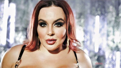 Natasha Nice in sexy black lingerie showcasing massive tits and curves