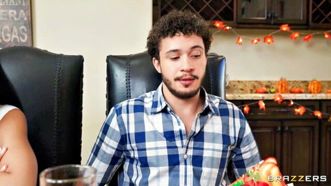 Apollo Banks in Thanksgiving MILF setup, naughty table tease
