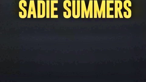 Sadie Summers pornstar title screen in glowing yellow text on black background