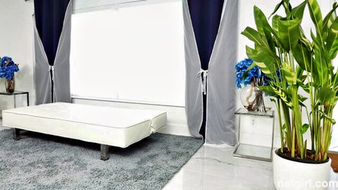 Katie Pardon in luxurious bedroom setup for intense 4K action
