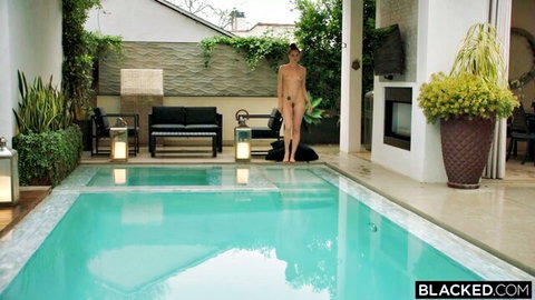 Tori Black nude by pool, teasing before wild interracial threesome