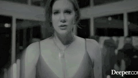Redhead MILF in tight spaghetti strap top with open mouth craving cock
