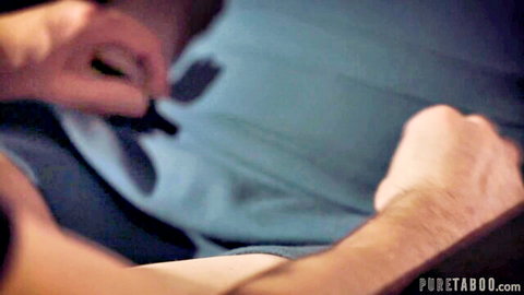 Man's fingers deeply inserted into woman's shaved wet pussy in taboo closeup