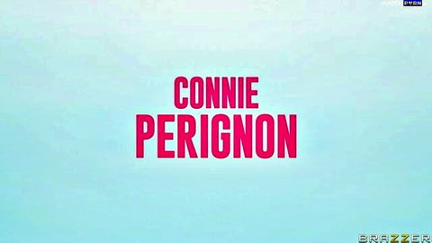 Connie Perignon Brazzers title card, starring with Kimmy Kimm in kinky POV threesome