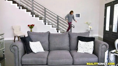 Jasmine Summers teasing upstairs in casual outfit from 8th Street Latinas