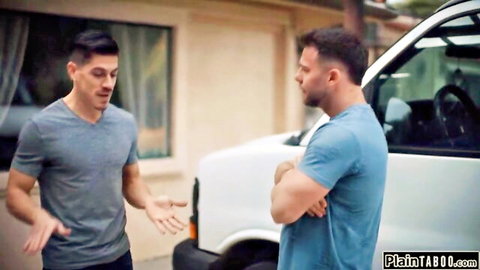 Seth Gamble confronts man outside van in Jewelz Blu cheating scene