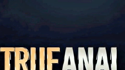 Golden TRUE ANAL logo for hardcore anal porn series on dark background