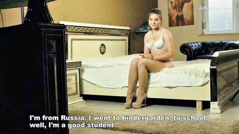Evelina Darling Russian beauty in white lingerie solo tease