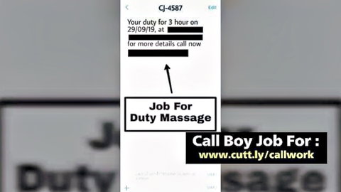 WhatsApp ad recruiting call boy for duty massage job services