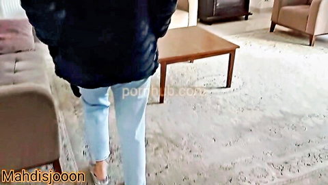Mahdisjooon teases in tight jeans from behind in step-mom anal adventure