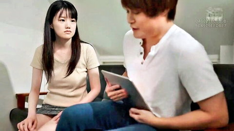Momo Sakura as big-titted Asian step-sis in teasing couch scene