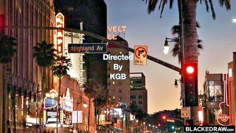 Dakota Lyn tiny blonde in Hollywood Blvd night scene BlackedRaw