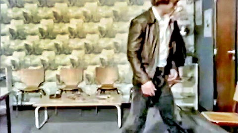 Retro man in leather jacket at anal clinic from Ebony Assistant video