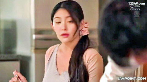 Meguri in revealing pink tank top with ponytail, teasing father-in-law in JAV scene