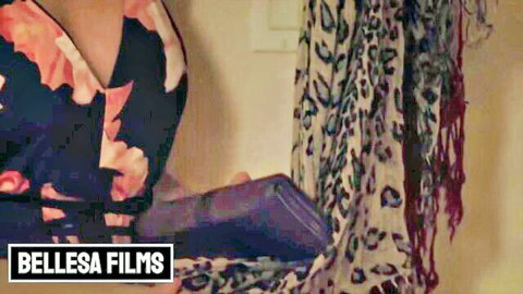 Cherie DeVille in sexy floral dress showing cleavage - Bellesa Films