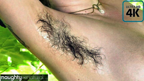 Hairy armpit close-up of natural babe in ultra HD from Naughty Natural