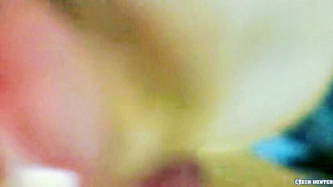 Blurry public blowjob with kneeling guy sucking hard cock outdoors in CzechHunter scene