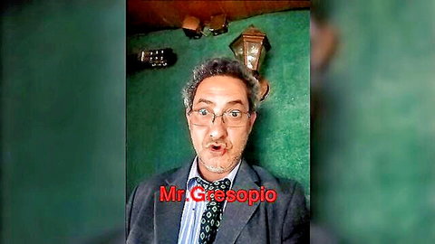 Mr. Gresopio in suited airplane trip scene