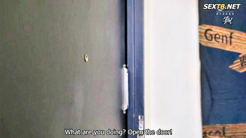 Waka Misono teasing at door in JAV neighbor wife scene