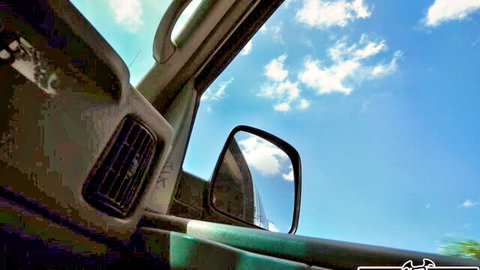 Harper Red POV car drive tease on sunny day