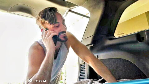 Jenna Gargles sultry trans in raunchy hardcore car action tease