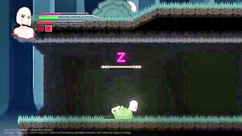Hentai Vampire Knight gameplay: white-haired anime girl in dress vs frog monster
