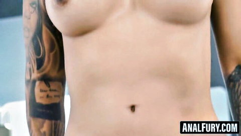Mariana Martix topless big breasts arm tattoos closeup