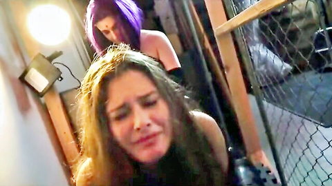 Akira Lane distressed in lesbian peril with Elexis Monroe, superheroine theme