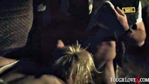 Nikole Nash blonde giving rough blowjob to uniformed man in Lot Lizard scene