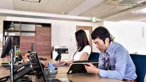 Hikaru Nagi huge tits secretary in office with boss, JAV scene