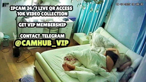 Tel Aviv IP cam: unknown woman resting in white sheets on bed