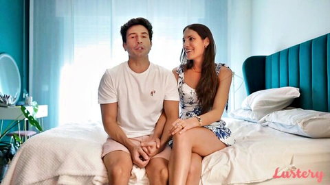 Kim and Paolo affectionate couple on bed in Lustery amateur video