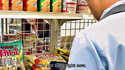 Yui Hatano busty Japanese MILF teases in supermarket shelf scene