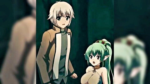 Anime elf girl in skimpy bikini with blonde guy, caught fucking leads to threesome