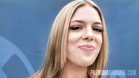 Lana Analise blonde beauty smiling in Premium Bukkake thumbnail