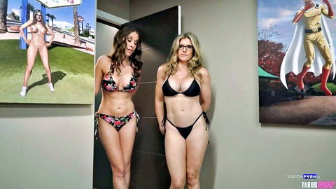 Amiee Cambridge and Cory Chase in sexy bikinis posing seductively