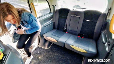 Blonde amateur in taxi jeans, trading quick love for free ride fun