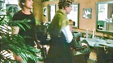 Vintage 1977 German porn: Curly-haired women in salon outfits