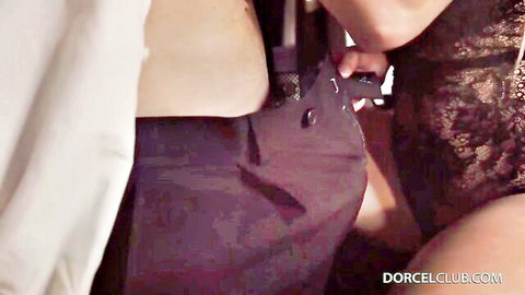 Sienna Day hot MILF in black lingerie passionately touching stud