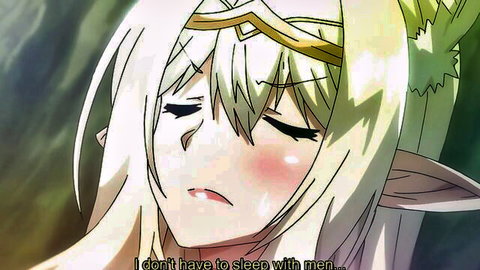 Sad elf girl with white hair and tears in emotional hentai scene from Sukebe Elf Tanbouk