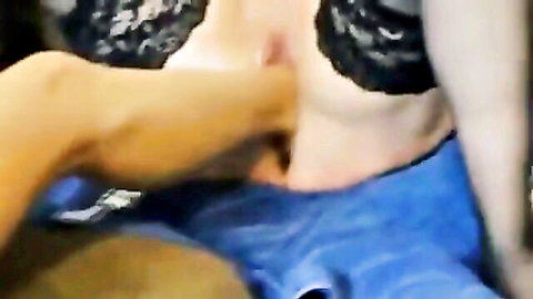 Amateur babe in black lace bra gets fisted in homemade BDSM scene