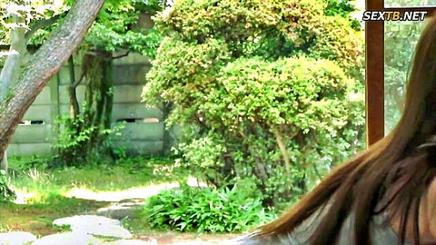Eriko Miura as steamy stepmom in midsummer garden tease