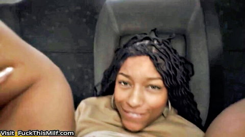 Vicky Menage ebony milf spreads legs in car, Portuguese talking pussy solo