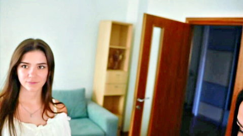 Louriezita shy young Latina with big ass in white off-shoulder top, amateur cam tease