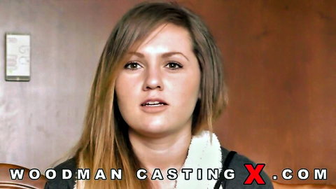 Valerie Fox in Woodman CastingX interview, brunette close-up